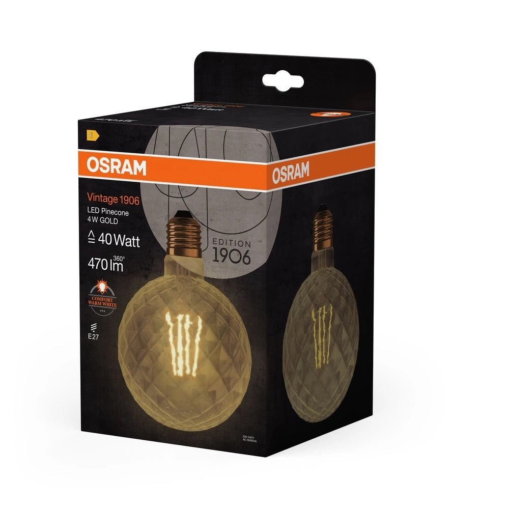 Żarówka retro LED ozdobna filament 4W E27 2400K ciepło biała OSRAM Vintage 1906