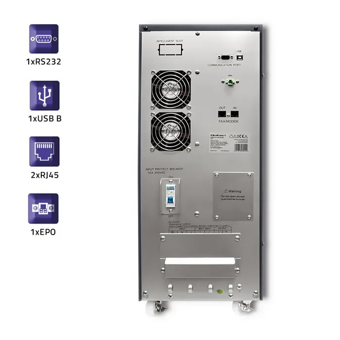 Zasilacz awaryjny UPS Qoltec On-line Pure Sine Wave 10kVA 8kW CZYSTY SINUS LCD + program