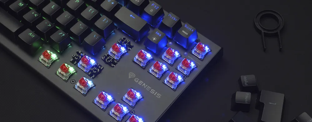 Aluminiowa klawiatura mechaniczna Genesis THOR 303 TKL RGB podświetlana gamingowa dla graczy