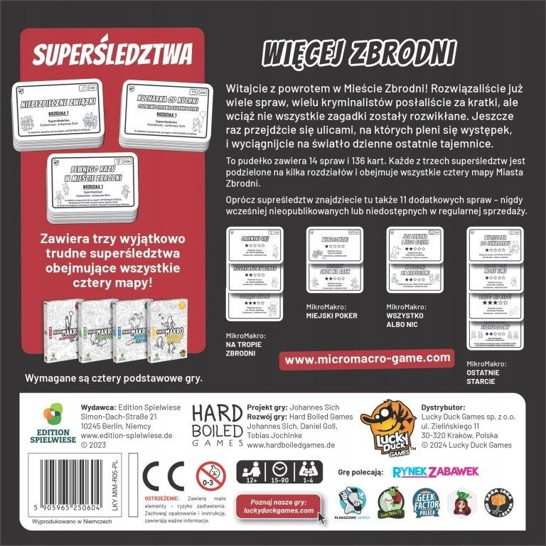 Gra MIKROMAKRO: WIECEJ ZBRODNI - Lucky Duck Games