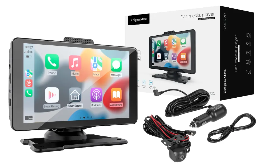 Stacja multimedialna 7 cali Kruger&Matz Android Auto Apple Carplay z kamerą cofania