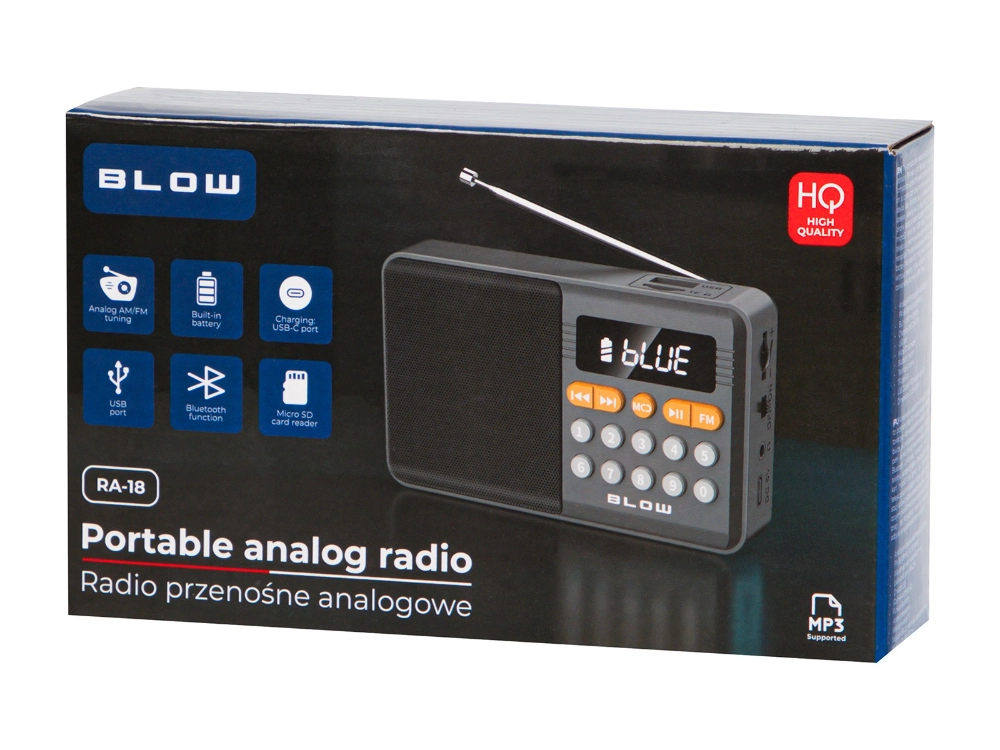Radio przenośne analogowe AM/FM BT BLOW RA18 mini