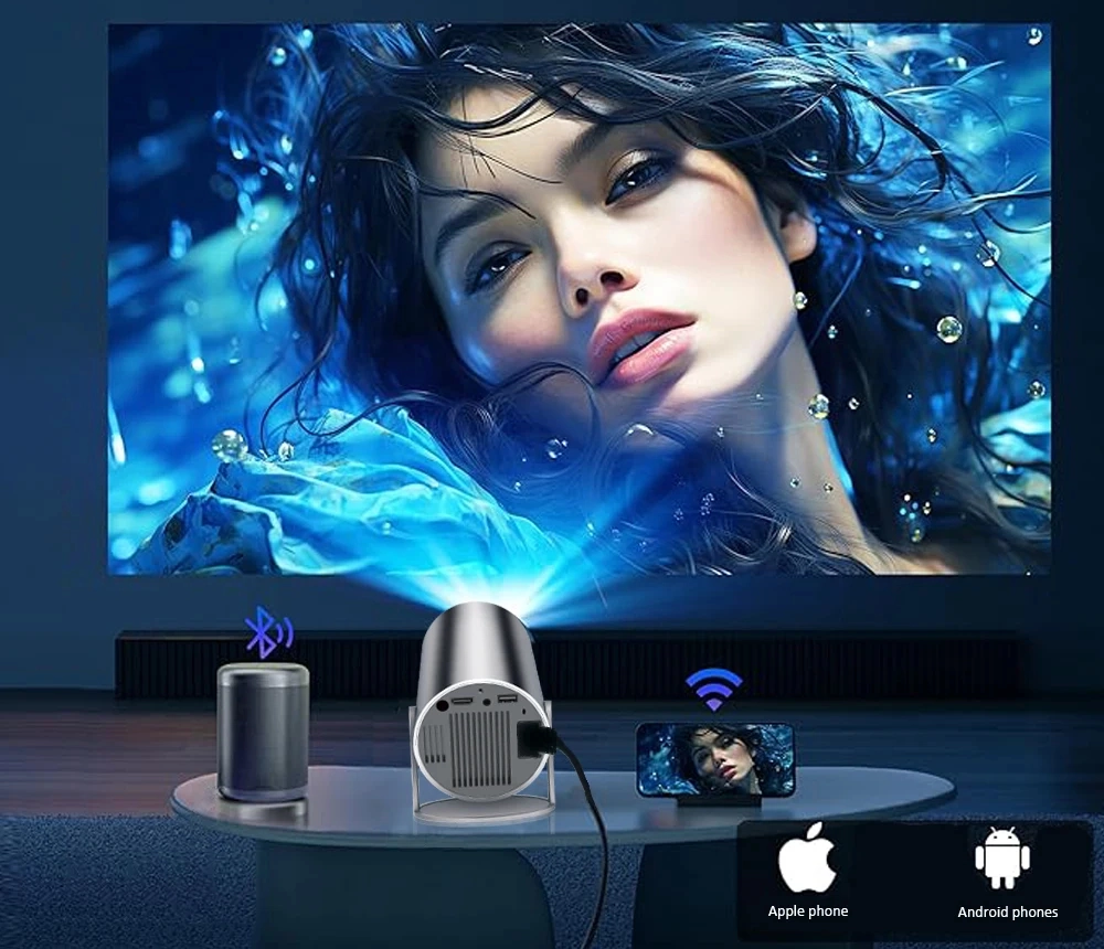 Przenośny projektor multimedialny AndroidTV HD  Wi-Fi BLOW Cinema BLACK
