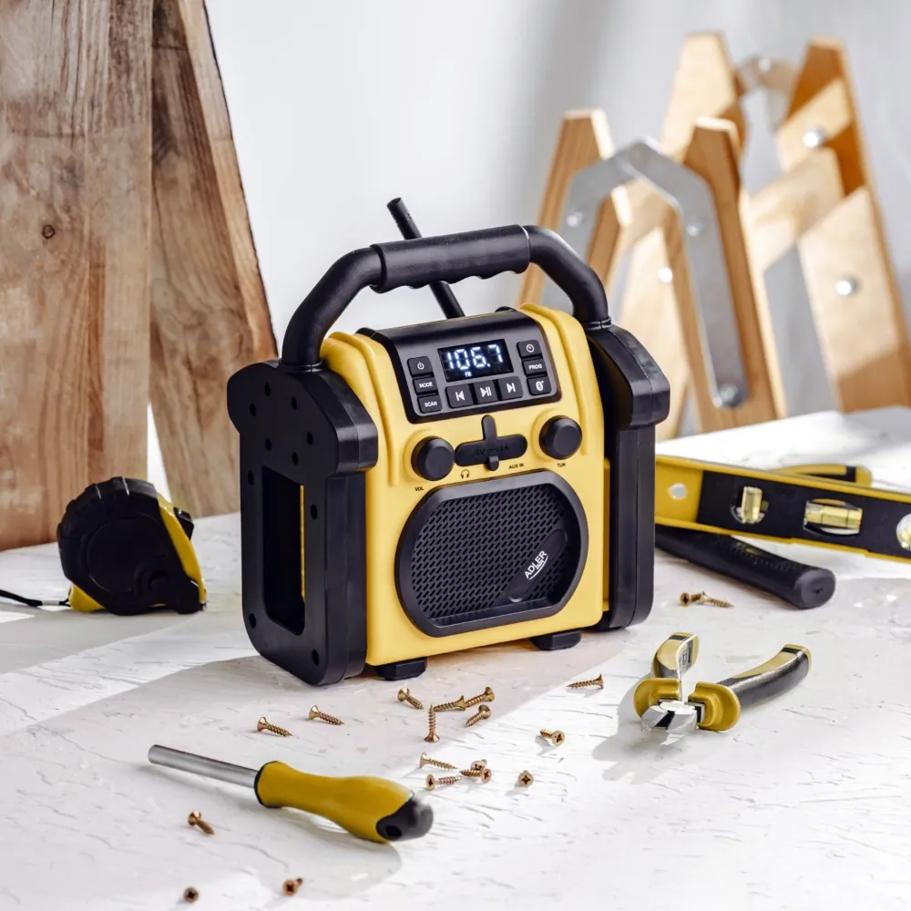 Radio budowlane FM przenośne Adler AD 1911 Bluetooth AUX