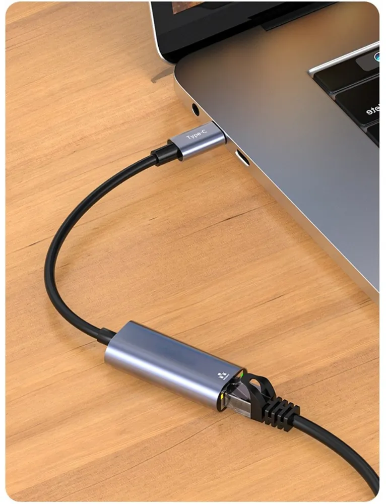 HUB adapter USB-C na ETHERNET 10/100/1000Mbps RJ45