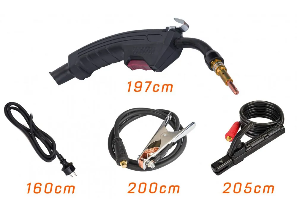 Migomat spawarka inwertorowa 200A Powermat PM-IMGT-200L duży zestaw