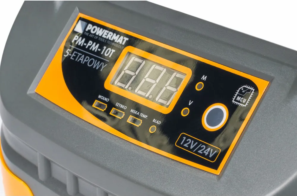 Prostownik mikroprocesorowy akumulatorowy 12/24V Powermat PM-PM-10T 5-etapowy