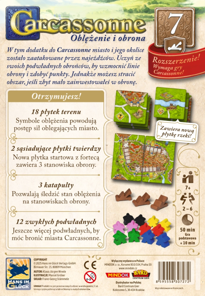 Gra planszowa CARCASSONNE Oblężenie i obrona - 7 (trzecia edycja) dodatek Bard