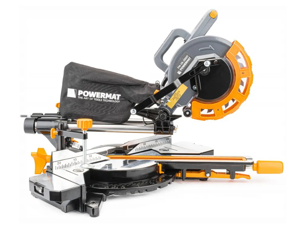 Piła ukośna (ukośnica) do drewna 2000W Powermat PM-UK-2000T laser + lampka LED
