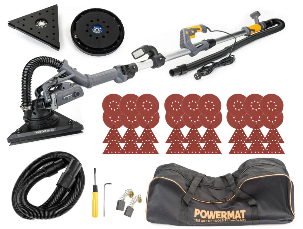 Szlifierka do gipsu typu żyrafa 2w1 teleskopowa Powermat PM-DG-1450DL