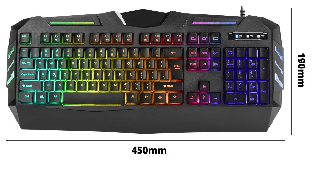 Klawiatura gamingowa podświetlana FURY SPITFIRE + mysz mata słuchawki dla graczy
