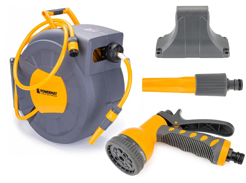 Automatyczny bęben zwijacz z wężem ogrodowym 35m 1/2" Powermat PM-ABNW-35M