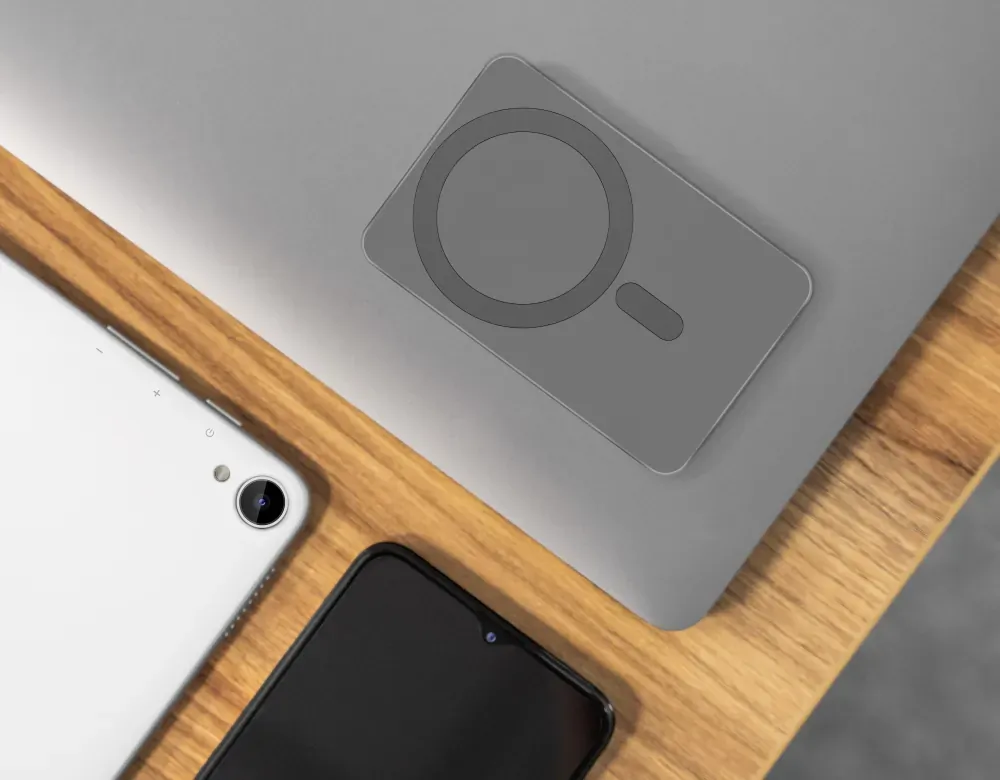 Powerbank indukcyjny Kruger&Matz Mag Safe 2w1 ładowarka indukcyjna 5000mAh USB-C - szary