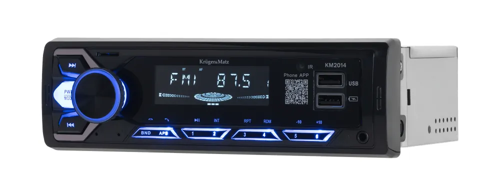Radio samochodowe 4 x 15W Kruger&Matz KM2014 Bluetooth USB AUX + pilot