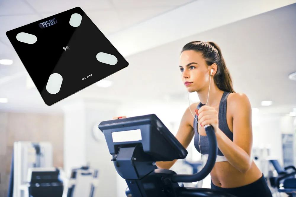 Analityczna waga łazienkowa 180kg BLOW Bluetooth 25 funkcji - czarna