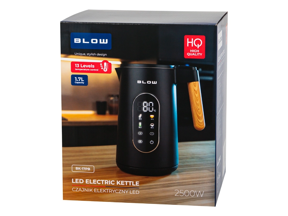 Czajnik czarny z wyświetlaczem 2500W BK-17PB BLOW