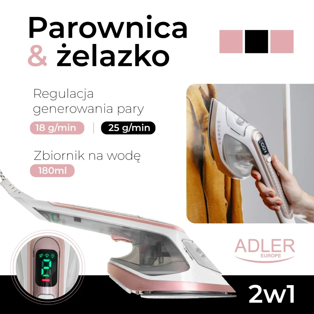 Parownica do ubrań żelazko 2w1 Adler AD 5044