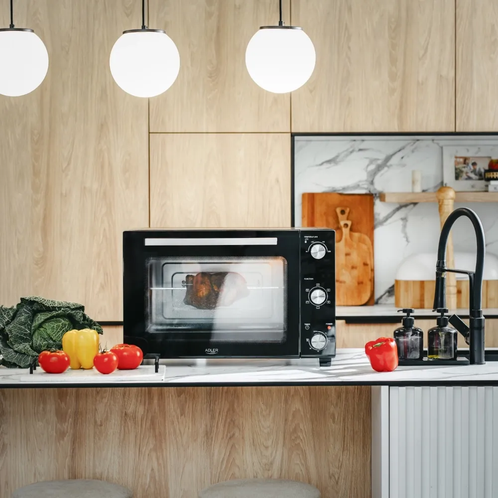 Piekarnik elektryczny 60L Adler AD 6028 + blacha do pieczenia + ruszt z uchwytem + rożen