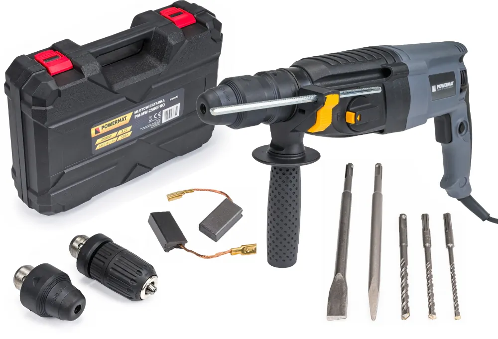 Młotowiertarka udarowa 2500W wiertarka SDS+ Powermat PM-MW-2500PRO + walizka