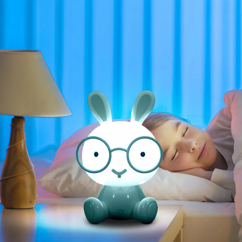 Lampka nocna dla dzieci królik - niebieski