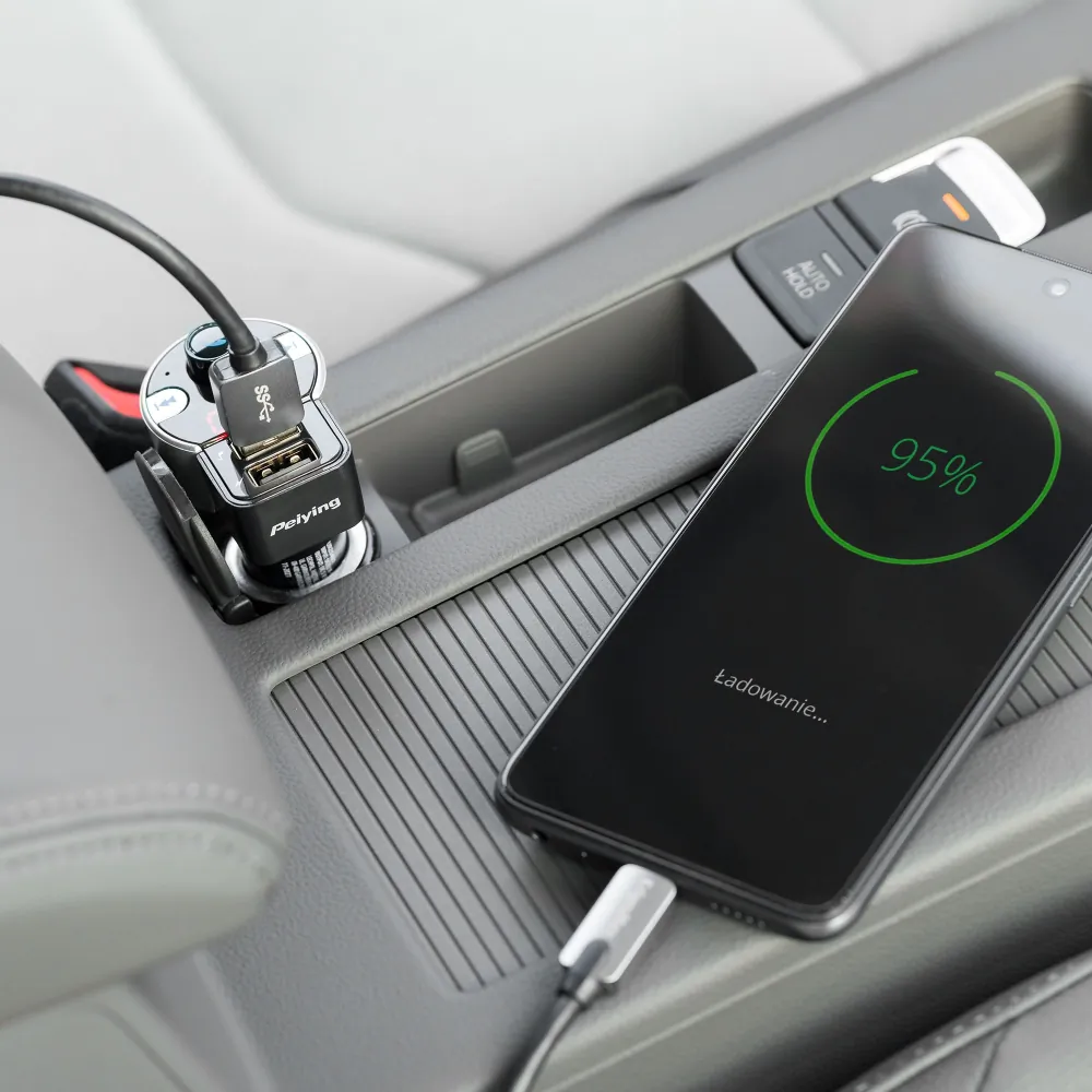 Transmiter FM samochodowy z zestawem głośnomówiącym Peiying Bluetooth 2xUSB