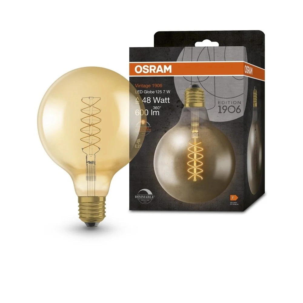 Żarówka retro LED ozdobna filament ściemnialna 7W E27 2200K ciepło biała OSRAM Vintage 1906
