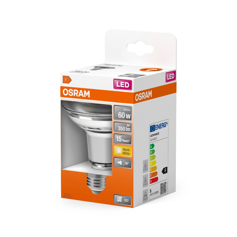 Żarówka LED reflektorowa E27 OSRAM 4.8W 2700K barwa ciepła 36 stopni