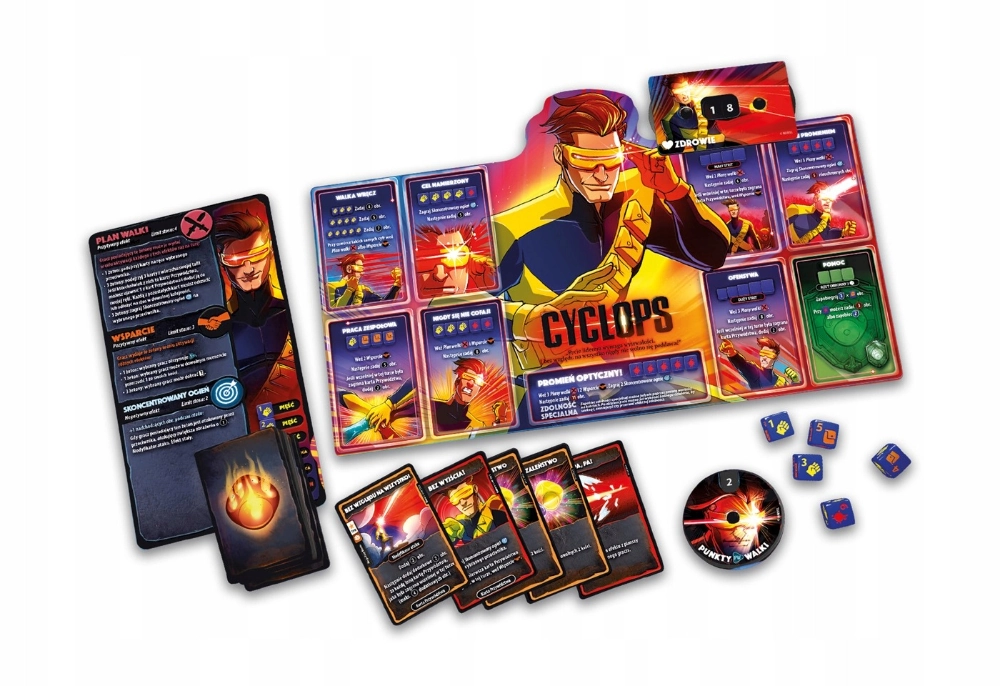 Gra karciana MARVEL DICE THRONE : CYCLOPS, GAMBIT, JEAN GRAY, ROGUE- Box 2 Lucky Duck Games