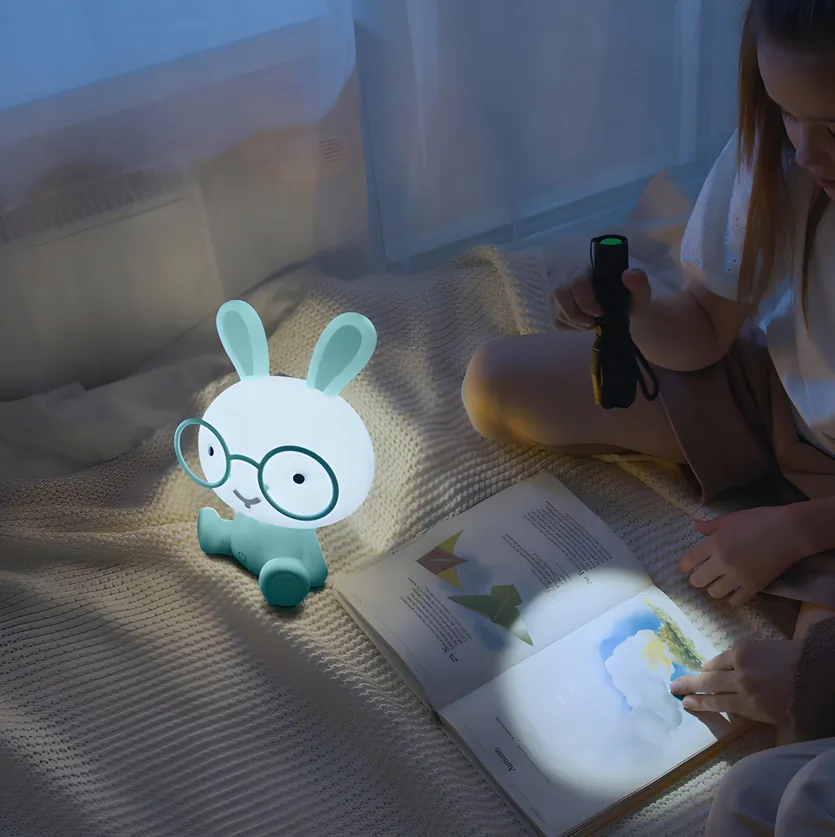 Lampka nocna dla dzieci królik - niebieski
