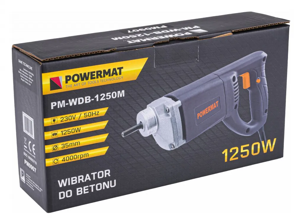 Wibrator do betonu zagęszczarka Powermat PM-WDB-1250M + buława 2 m